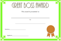 National Boss’s Day Certificate Free Printable 3