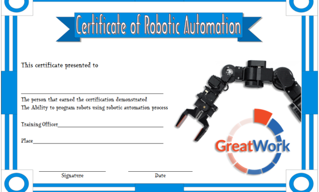 robotics certificate template, certificate in robotics, robotics engineering certificate, robotics technician certificate, robotics club certificate