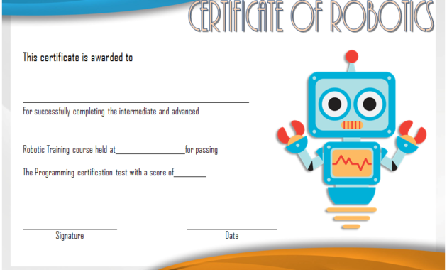 robotics certificate template, certificate in robotics, robotics engineering certificate, robotics technician certificate, robotics club certificate