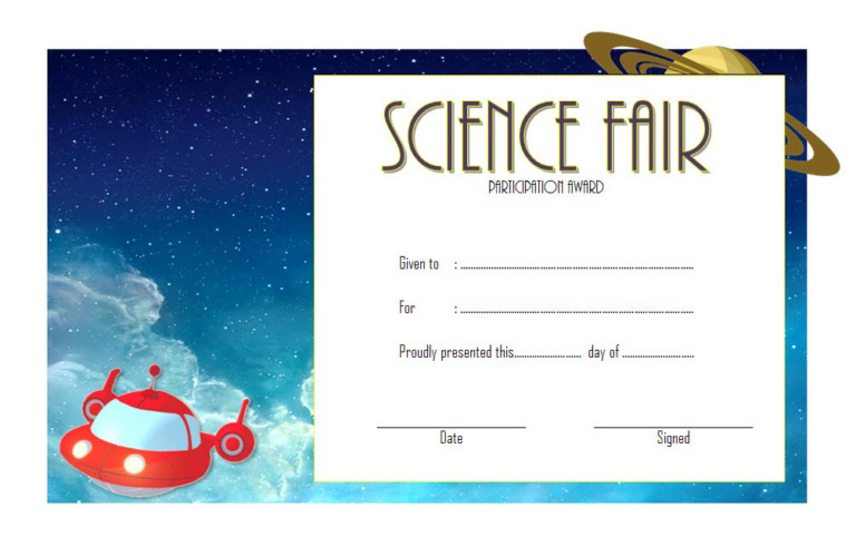 Science Fair Certificate of Participation Template FREE 1 | Two Package