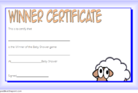 Baby Shower Certificate Free Printable (1st Design)