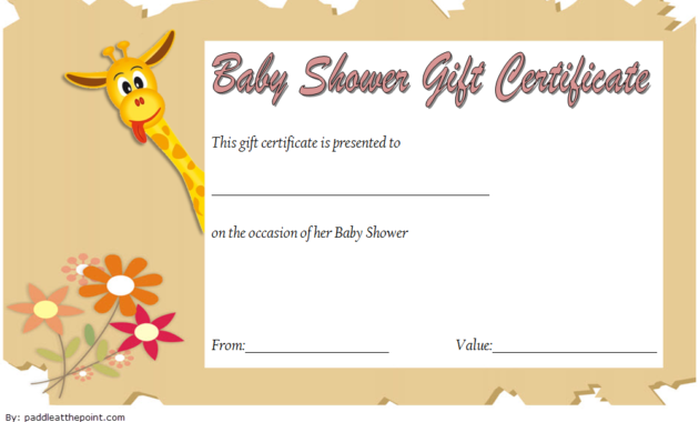 baby shower gift vouchers, baby shower gift certificate template free, baby shower gift certificate ideas