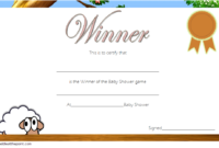 FREE Baby Shower Game Winner Certificate Template (3rd Design)