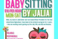 Babysitting Flyer Template Word Free Design (6th Idea)