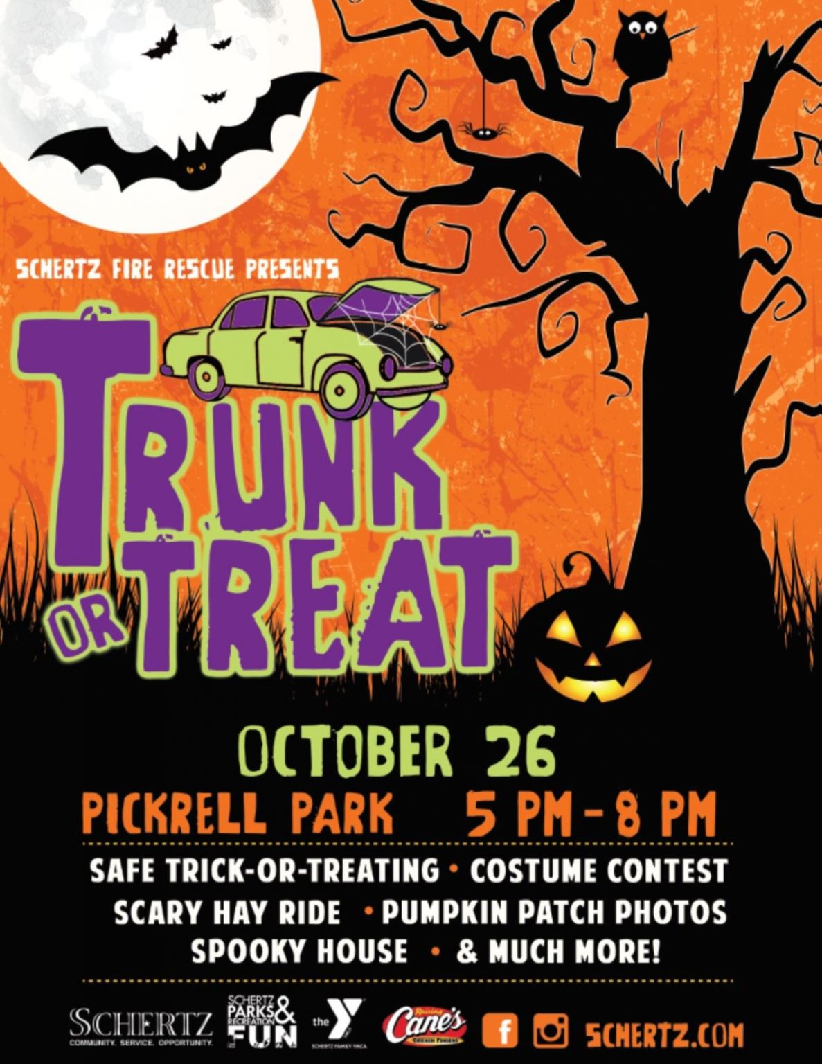 3rd Halloween Trunk or Treat Flyer Template Free Design Idea Two