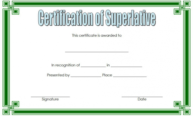 superlative certificate template word, free superlative certificate template, superlative award templates free, senior superlative certificate