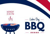 Labor Day BBQ Flyer Template Free Printable (1st Design Option)