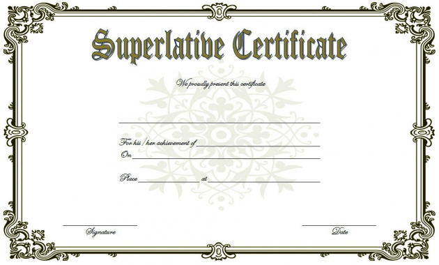 superlative certificate template word, free superlative certificate template, superlative award templates free, senior superlative certificate