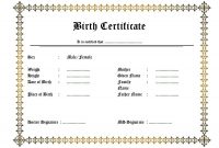 Exclusive Baby Birth Certificate Blank Template Free (1st Non-Formal Design)