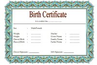 Exclusive Baby Birth Certificate Blank Template Free (2nd Non-Formal Design)
