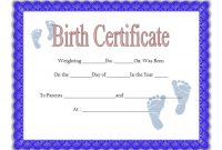 Exclusive Baby Birth Certificate Blank Template Free (3rd Non-Formal Design)