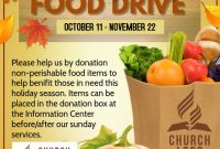 6th Printable Thanksgiving Food Drive Flyer Template Free Design