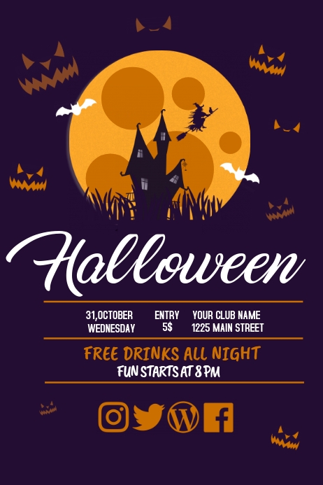 halloween event flyer template, halloween event poster template, halloween event flyer templates free