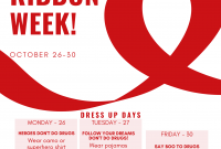 Red Ribbon Week Flyer Template Free Download (1st Top Design)
