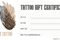 2020 Tattoo Gift Certificate Template FREE Printable (2nd Version)