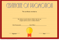 2nd Army Promotion Certificate Fillable Template Free