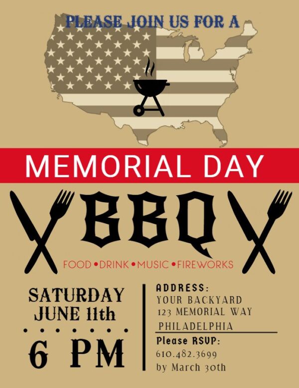 2nd Memorial Day BBQ Flyer Template Free Design Idea | Two Package Template