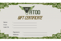 3rd Tattoo Shop Gift Certificates Free Design Idea