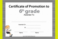 6th Grade Promotion Certificates Free Printable (2nd Top Choice)