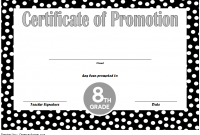 8th Grade Promotion Certificate Template Free (2nd Editable Format)