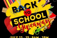 Back to School Giveaway Flyer Template Free (1st Wonderful Design)