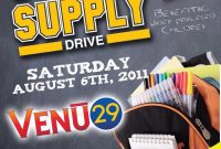 Back to School Supply Drive Flyer Template Free Design (1st Best Option)