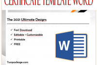 Certificate Template Microsoft Word Free (2021 Ultimate Designs) by Two Package