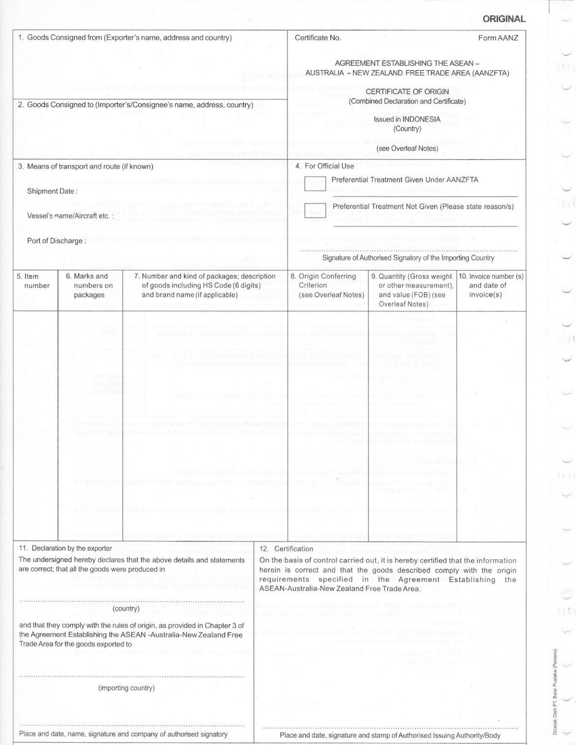 Free Certificate Of Origin Form B Template (2021 Latest Designs)