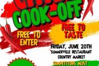 Chili Cook Off Flyer Editable Free Design (1st Best Pick)