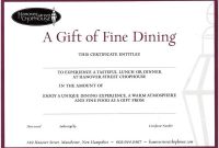Dinner Gift Certificate Template Free Printable (2020 Fine Design)