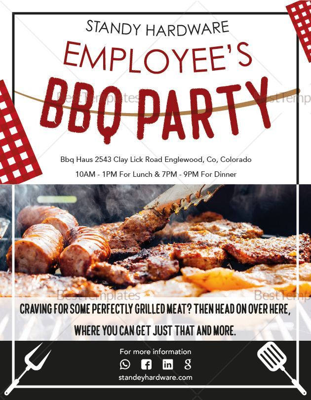 Company BBQ Flyer Template Free (14+ Customizable Formats)