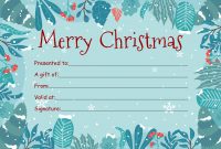 Fillable Christmas Gift Certificate Template Free (3rd Beautiful Design)