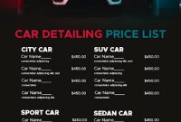 Free Detailing Flyer Car Detailing Price List Template Design (3rd Professional Idea)