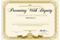 Free Parenting Class Certificate of Completion (1st Printable Format)