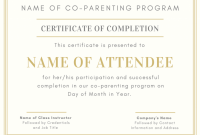 Free Parenting Class Certificate of Completion (2nd Printable Format)