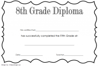Free Printable 8th Grade Diploma Template (1st Amazing Design)