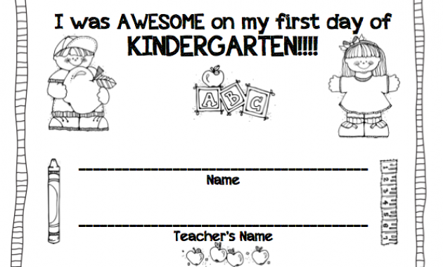 first day of school certificate for kindergarten, first day of kindergarten certificate printable, first day of school certificates pre-k, free first day of school certificates, free printable first day of school certificate