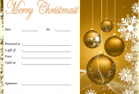 Homemade Christmas Gift Certificate Template Free (2nd Luxury Design)