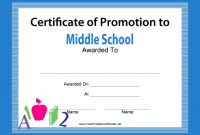 Middle School 8th Grade Promotion Certificate Free (1st Printable Template)