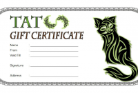 Printable Tattoo Gift Certificate Template FREE (April 2018)
