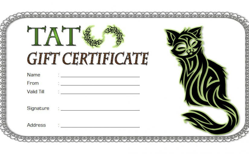 8+ FRESH Printable Tattoo Gift Certificate Template Free Ideas