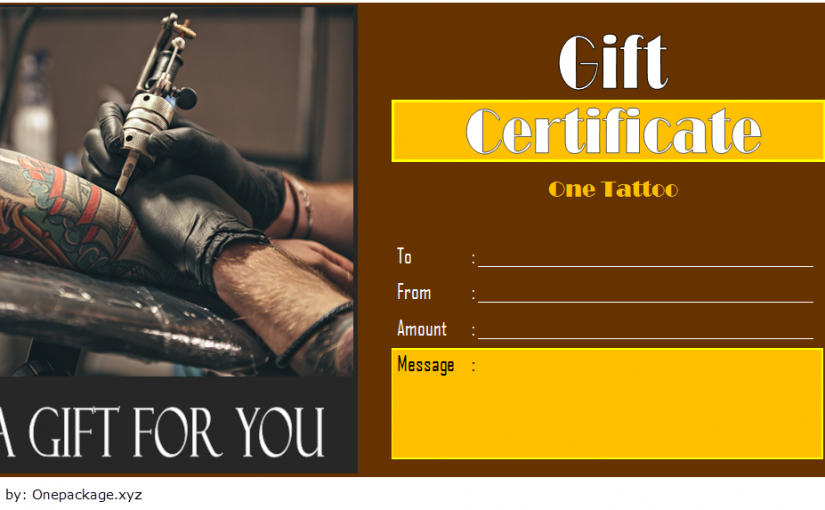 8+ NEW Tattoo Shop Gift Certificate Template Free Ideas