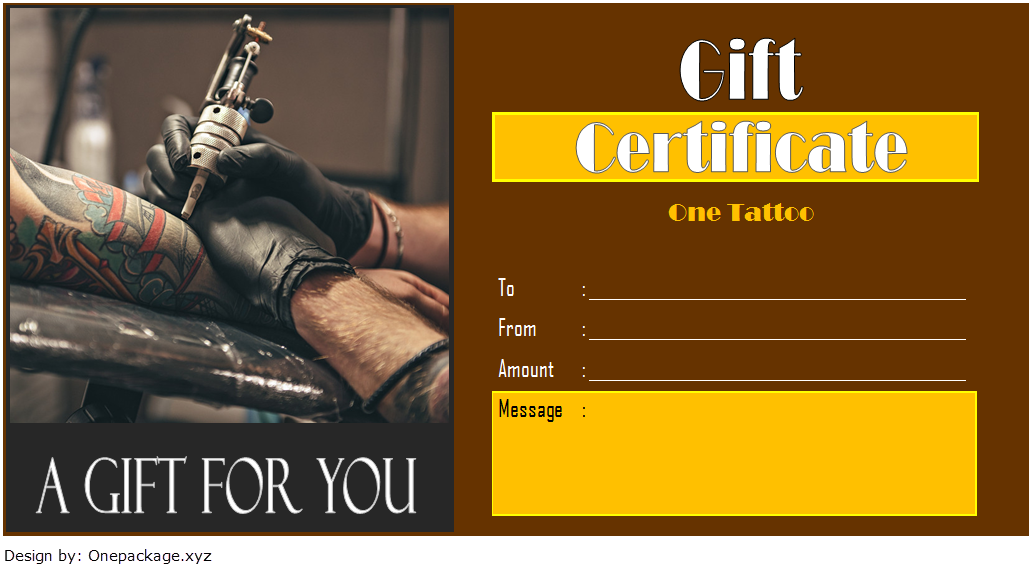 tattoo shop gift certificate template, tattoo shop gift certificates, tattoo gift certificate designs, tattoo gift certificate template free