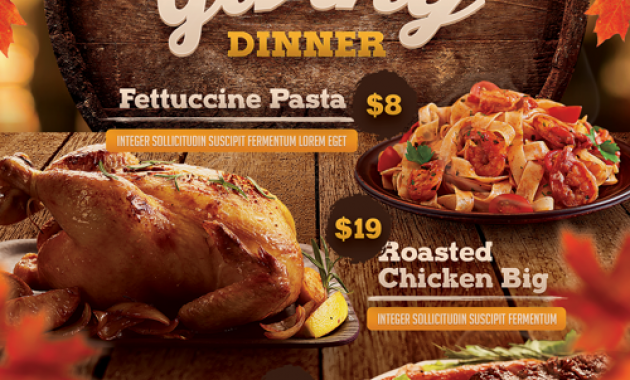 thanksgiving dinner flyer template free, thanksgiving dinner giveaway flyer, fall flyer template, thanksgiving poster template