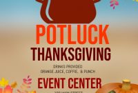 Thanksgiving Potluck Flyer Template Free Download (3rd Great Design)