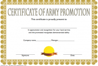 US Army Promotion Certificate Template Free (3rd Extraordinary Design)