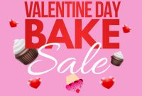 Valentine’s Day Bake Sale Flyer Template Free (1st Beautiful Design)