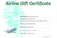 Airline Gift Certificate Template Free (2nd Basic Design)