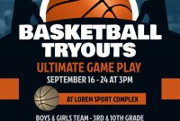 Basketball Tryout Flyer Template Free (1st Wonderful Design)