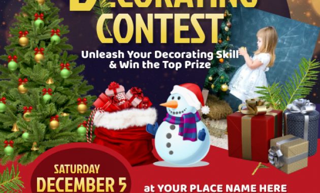 christmas decorating contest flyer, christmas tree decorating contest flyer, christmas house decorating contest flyer, christmas door decorating contest flyer template, holiday decorating contest flyer, christmas decoration flyer, christmas tree flyer templates